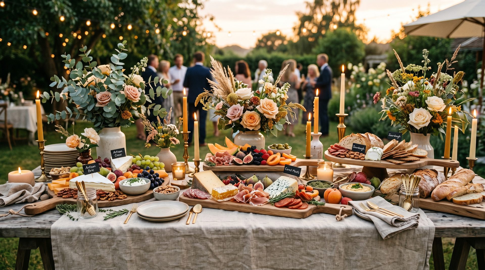 Grazing table ved en sommeraftensfest